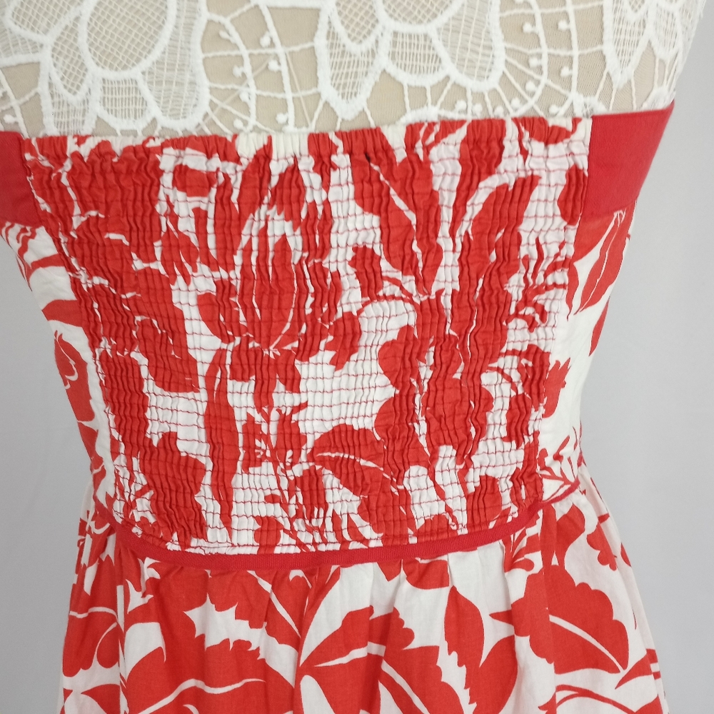 Zara Strapless Red and White Floral Sundress - Picture 8 of 9